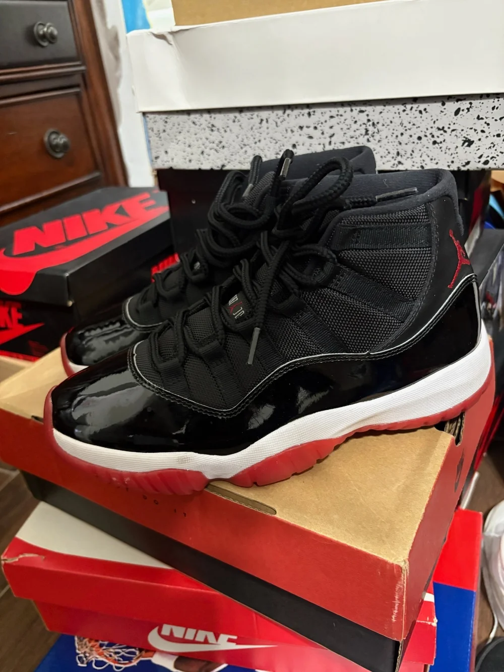 Jordan Air Jordan 11 Retro Black/True Red/White Box Label